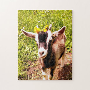 Quebra-cabeça adorável da cabra do bebê