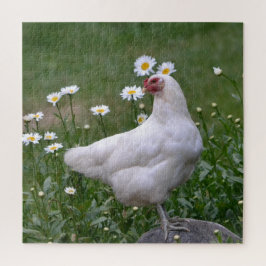 Quebra-cabeça Adorável frango e margarida