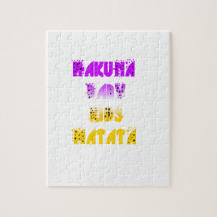 Quebra-cabeça Adorável Roxo e Amarelo Hakuna Matata Baby Kids G