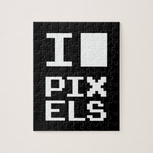 Quebra-cabeça Adoro Pixels, design de geek, arte de pixel