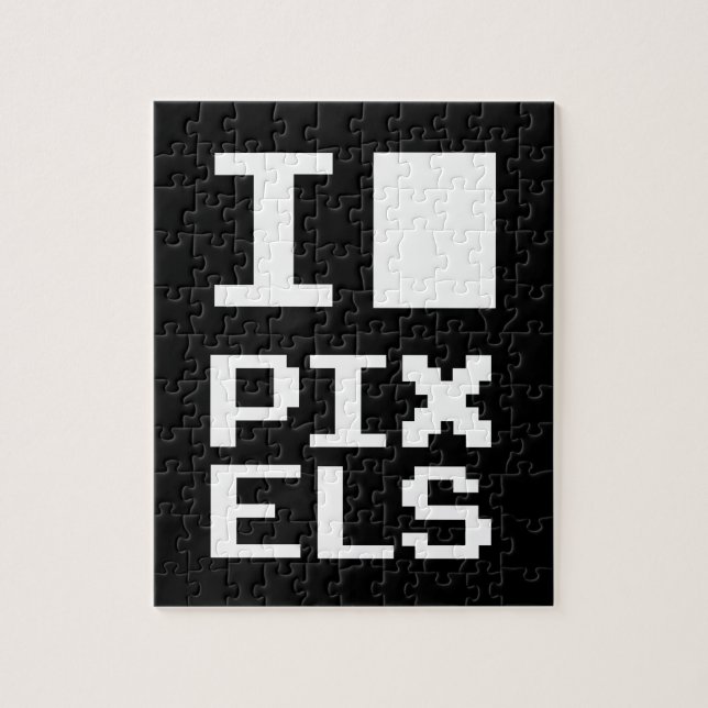 Quebra-cabeça Adoro Pixels, design de geek, arte de pixel (Vertical)