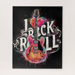 Quebra-cabeça Adoro Rock N Roll Guitarra Vermelha