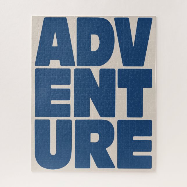 Quebra-cabeça Adventure Travel Lover Typography Blue Modern (Vertical)