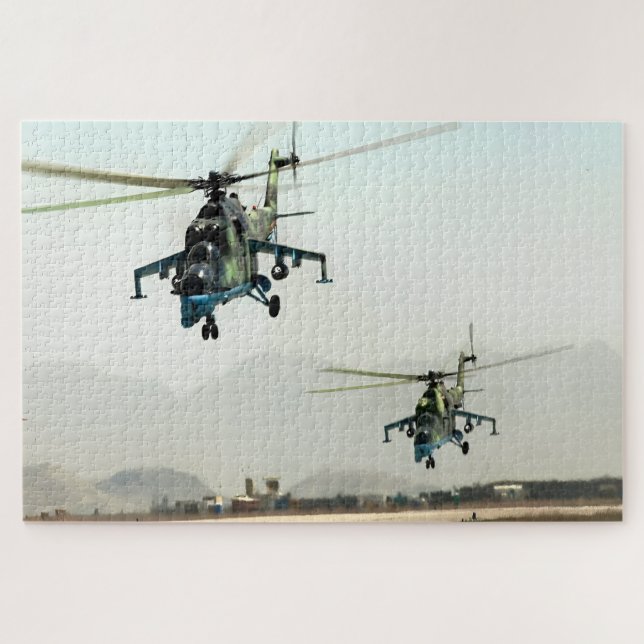 Quebra-cabeça Afegão Mil Mi-24 Hind - Helicóptero de Ataque Hist (Horizontal)
