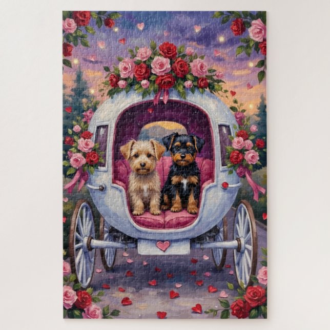 Quebra-cabeça Affenpinscher Dog Valentine's Day (Vertical)