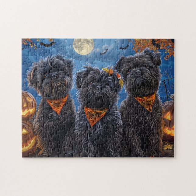 Quebra-cabeça Affenpinscher Halloween Spooky (Horizontal)