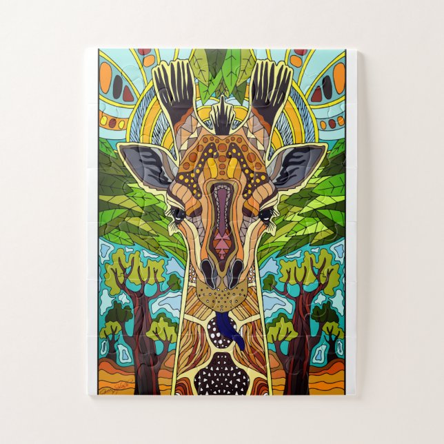 Quebra-cabeça African tribal Giraffe  (Vertical)