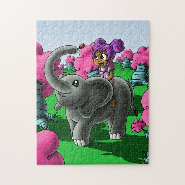 Quebra-cabeça Afro-Americana de Elefante (Vertical)