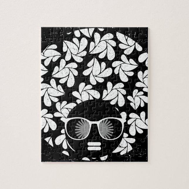 Quebra-cabeça Afro Diva Preto e Branco (Vertical)