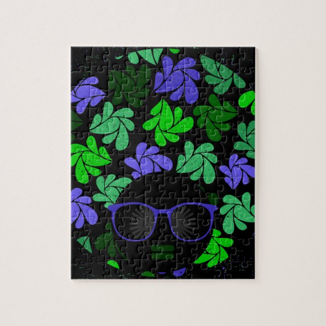 Quebra-cabeça Afro Diva Verde & Azul (Vertical)