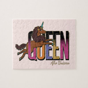 Quebra-cabeça Afro Unicorn Queen Design