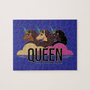 Quebra-cabeça Afro Unicorn Queen Trio Design
