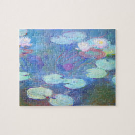 Quebra-cabeça Água Rosa Lírios Monet Arte Fina
