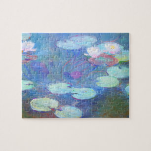 Quebra-cabeça Água Rosa Lírios Monet Arte Fina