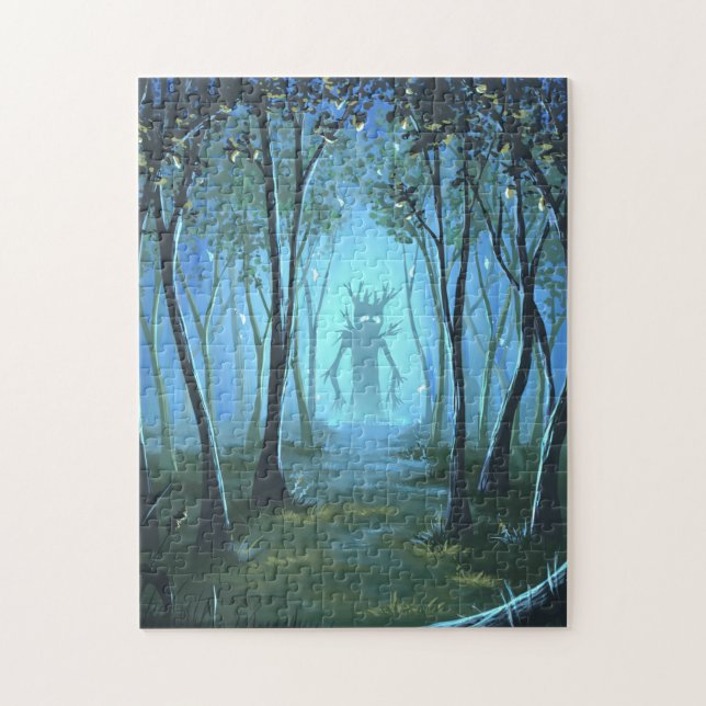 Quebra-cabeça aguardente de árvore na floresta (Vertical)