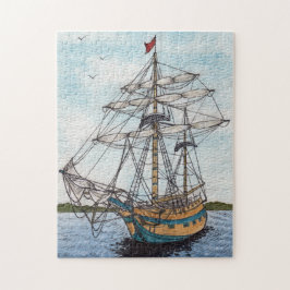 Quebra-cabeça Aguarela alta do navio