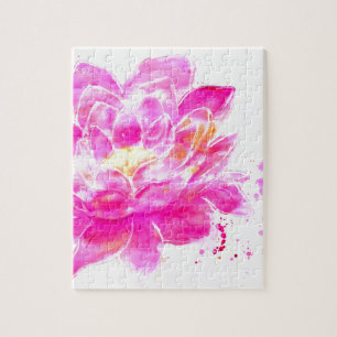 Quebra-cabeça Aguarela da flor de Lotus