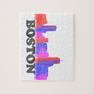 Quebra-cabeça Aguarela da skyline de Boston