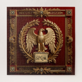 Quebra-cabeça Águia Imperial Romana Dourada sobre Vermelho nº 4