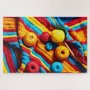 Quebra-cabeça Agulha Colorida de Yarn de Artesanato Crochet