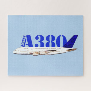 Quebra-cabeça Airbus A380 Airplane Desenho de Aquarela