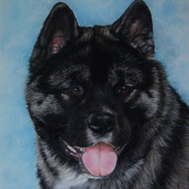 Quebra-cabeça akita, cara negra, pintando a arte do retrato de c