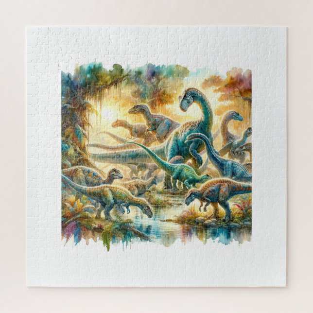 Quebra-cabeça Alamosaurus Dinosaurs 060624AREF126 - Watercolor (Vertical)