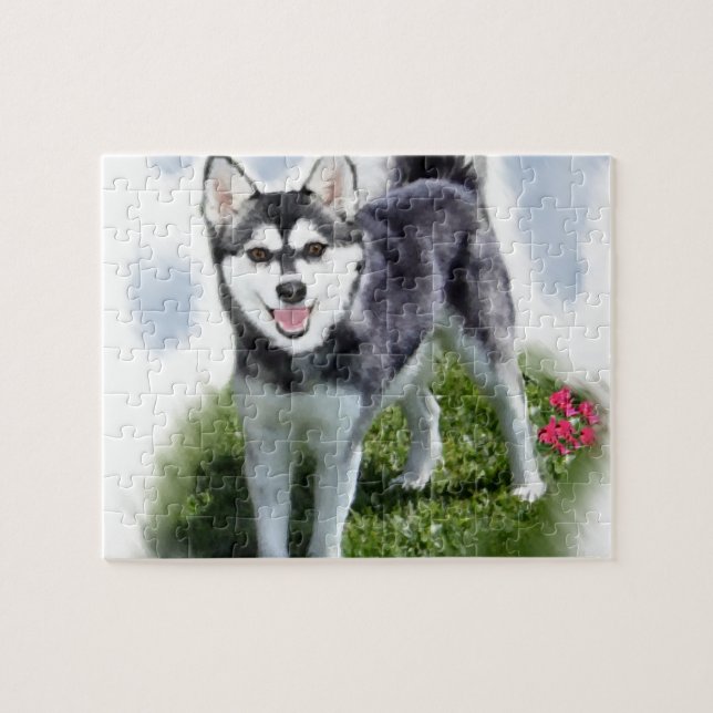 Quebra-cabeça Alaskan Klee Kai Art (Horizontal)
