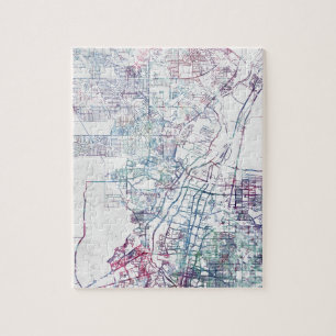 Quebra-cabeça Albuquerque map painting