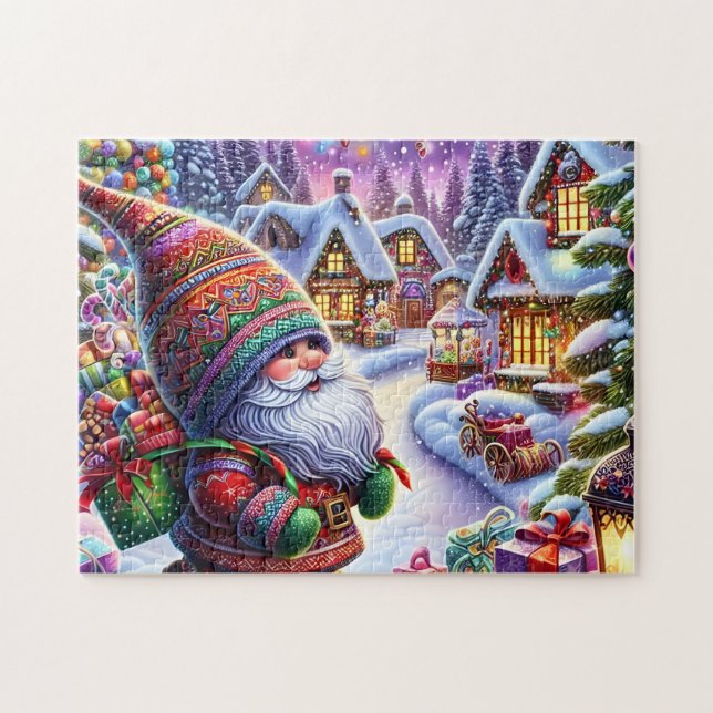 Quebra-cabeça Aldeia de Gnomos de Natal (Horizontal)