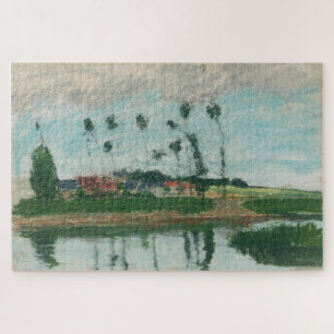Quebra-cabeça Aldeia na Borda de um Pond (1869) por Pissarro