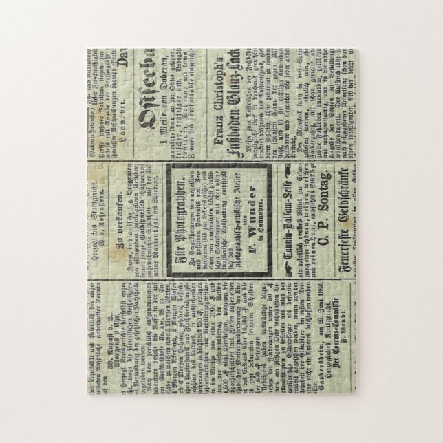 Quebra-cabeça alemão do jornal do vintage (Vertical)