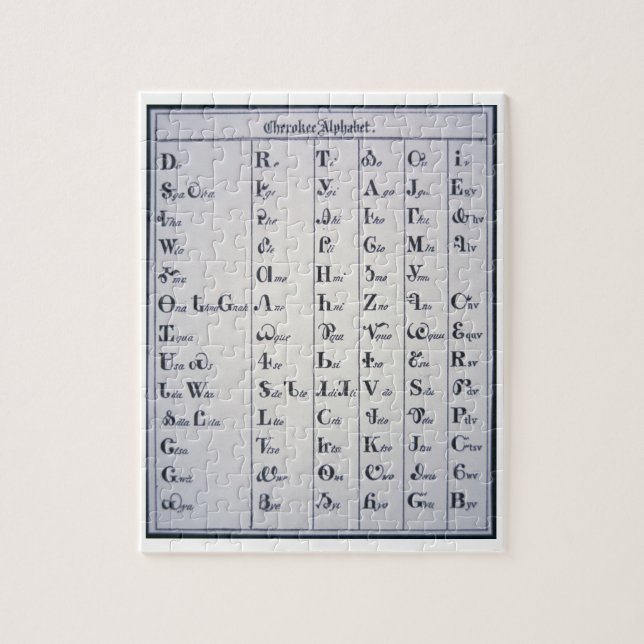 Quebra-cabeça Alfabeto Cherokee, desenvolvido em 1821 (Vertical)