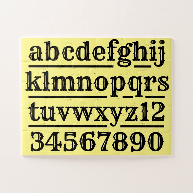 Quebra-cabeça Alfabeto e designs numéricos (Horizontal)