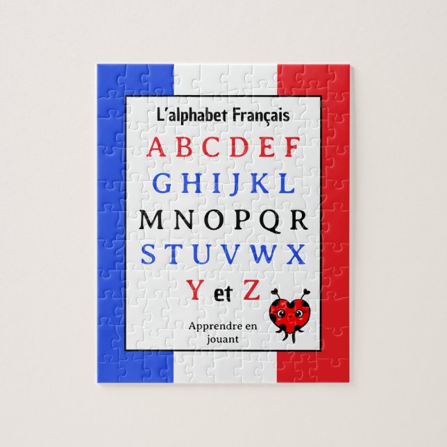 Quebra-cabeça Alfabeto Francês Puzzle para Crianças (Vertical)