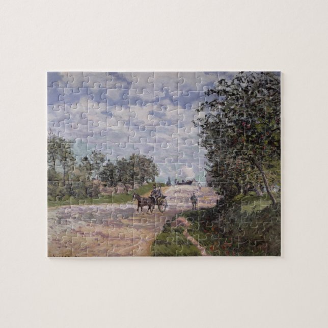 Quebra-cabeça Alfred Sisley | a estrada de Mantes (Horizontal)