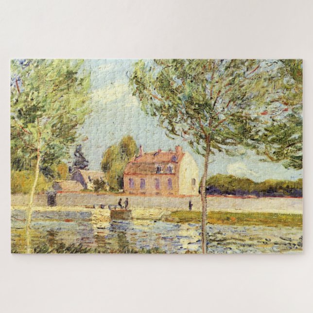Quebra-cabeça Alfred Sisley Casas nas margens do Loing (Horizontal)