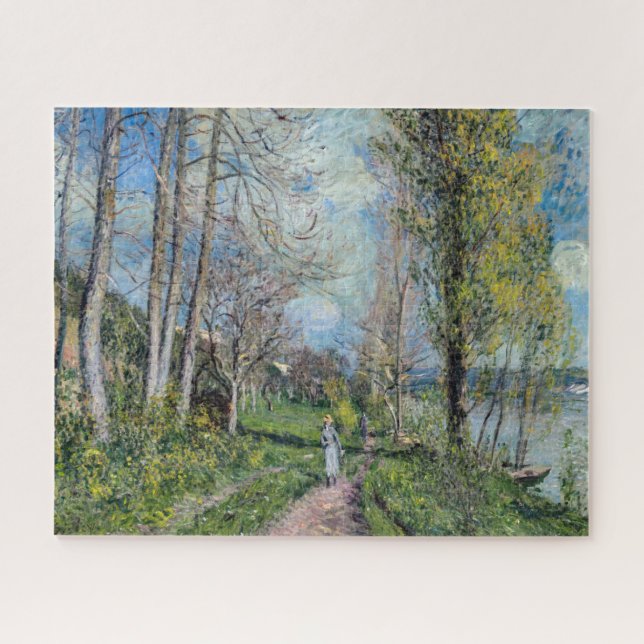 Quebra-cabeça Alfred Sisley - Margens do Sena em By (Horizontal)