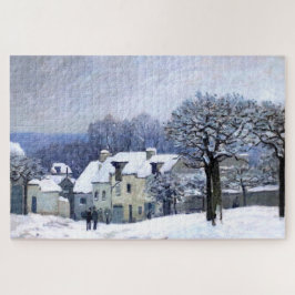 Quebra-cabeça Alfred Sisley Place du Chenil em Marly, neve