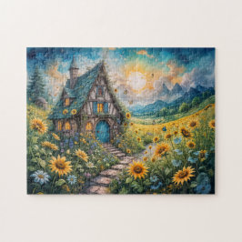 Quebra-cabeça Algodão mágico com campo de girassol