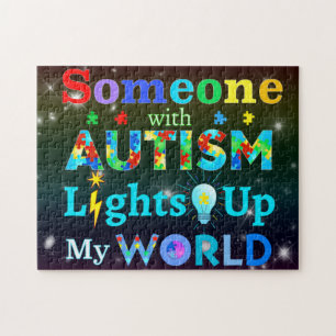 Quebra-cabeça Alguém com o AUTISM acende meu mundo