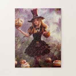 Quebra-cabeça Alice e os Cupcakes Steampunk Fantasy
