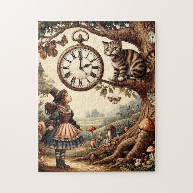 Quebra-cabeça Alice & Gato de Cheshire: Fantasia Caprichosa do P (Vertical)