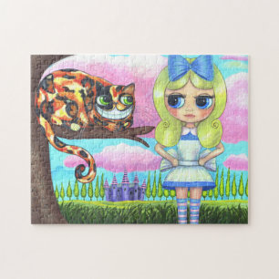 Quebra-cabeça Alice no País das Maravilhas Gata de Olho Grande C