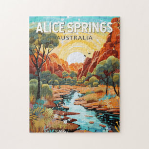 Quebra-cabeça Alice Primavera, Austrália, Viagem de Art Vintage