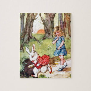 Quebra-cabeça Alice segue o coelho branco ao país das maravilha