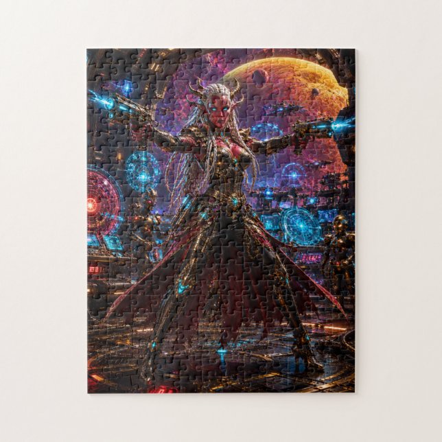 Quebra-cabeça Alien Space Pirate Queen — Twin Blasters (Vertical)