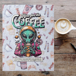 Quebra-cabeça Alienígena aqui pelo café