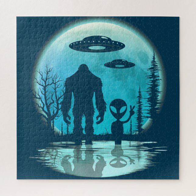 Quebra-cabeça Alienígena de OVNI Bigfoot (Vertical)