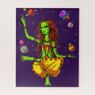 Quebra-cabeça Alienígena Espacial Meditação Hippie Yoga Zen Psic